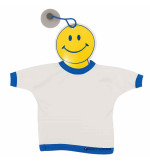 Mini T-Shirt per Auto con Ventosa e Attaccapanni Smile colore blu