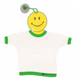 Mini T-Shirt per Auto con Ventosa e Attaccapanni Smile colore verde