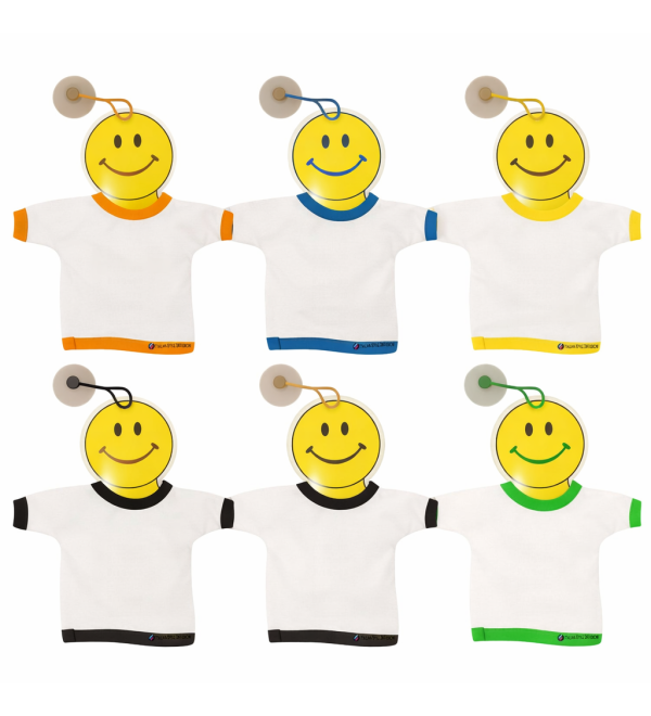 Mini T-Shirt per Auto con Ventosa e Attaccapanni Smile