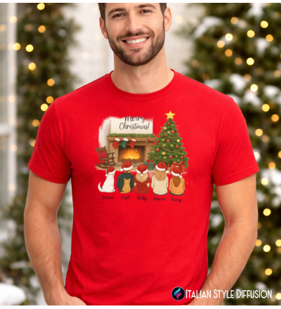 T-Shirt Natalizia Famiglia Personalizzata con Nomi
