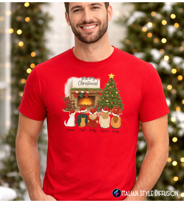 T-Shirt Natalizia Famiglia Personalizzata con Nomi
