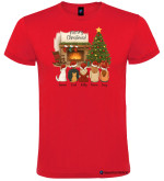 T-Shirt Natalizia Famiglia Personalizzata con Nomi colore rosso