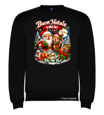 Felpa Girocollo Natalizia Personalizzata con Nome colore nero