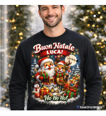 Felpa Girocollo Natalizia Personalizzata con Nome
