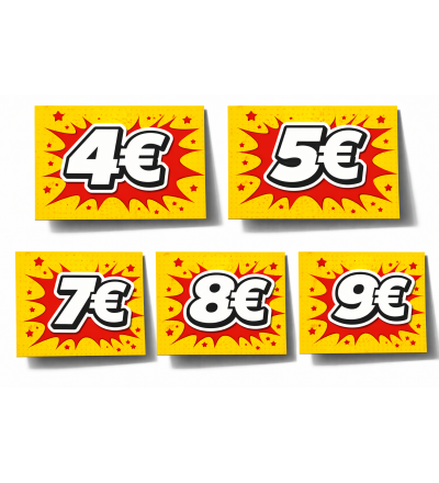 Cartellini prezzo personalizzati per negozi e mercati 9x6 cm