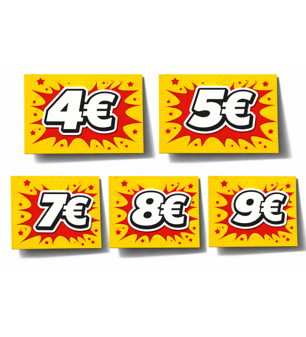 Cartellini prezzo personalizzati per negozi e mercati 9x6 cm