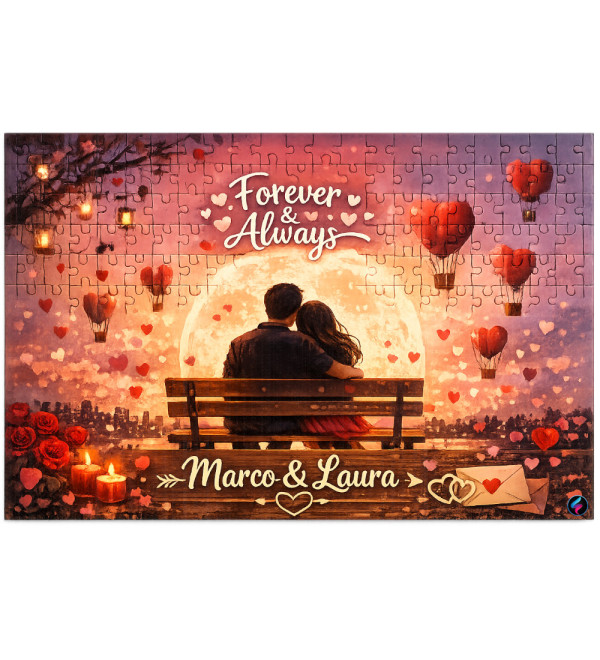 Puzzle Personalizzato San Valentino 192 Pezzi A4 con Foto e Nomi
