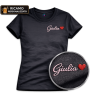 T-shirt Donna Ricamata Personalizzata con Nome e Cuore | Ricamo Elegante