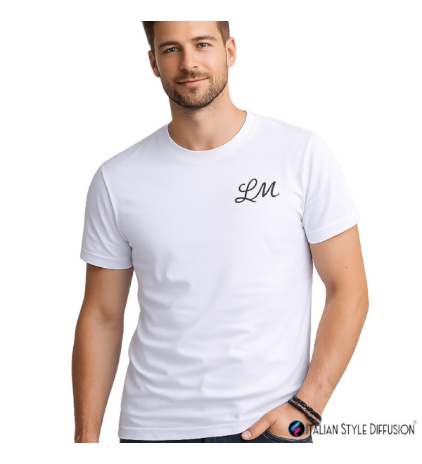 T-shirt Uomo con ricamo personalizzato Iniziali | Ricamo Elegante