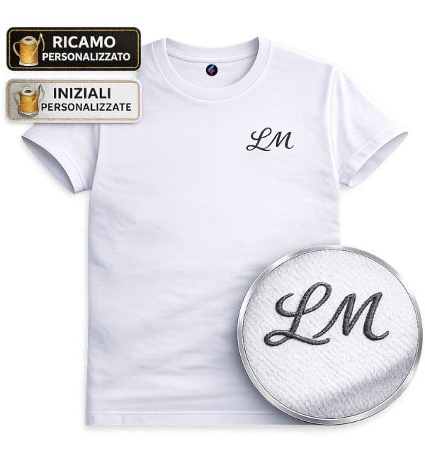 T-shirt Uomo Ricamata Personalizzata con Iniziali | Ricamo Elegante