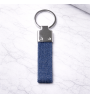 Retro portachiavi in jeans con anello in acciaio modello Denim Slim
