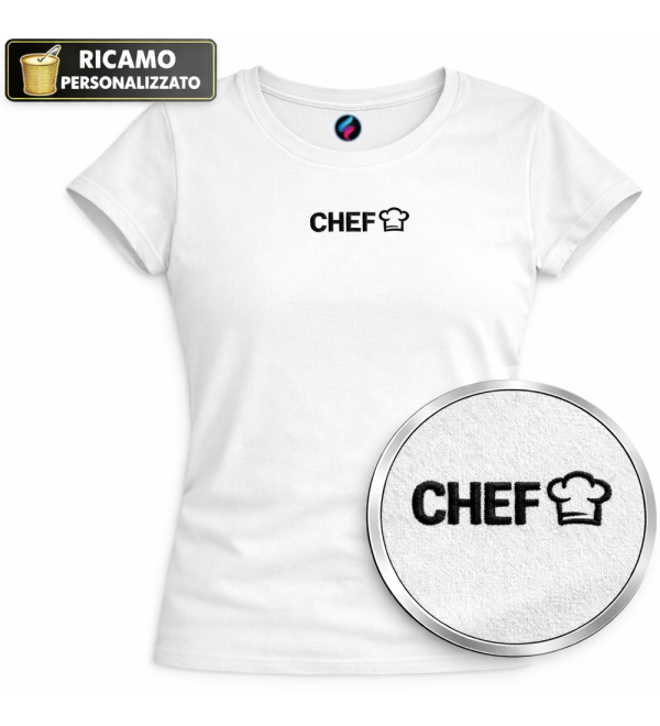 T-shirt Cuoca Ricamata Personalizzata | Idea Regalo Chef Donna | 20 Colori | XS-3XL