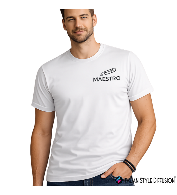 T-shirt Maestro Ricamata Personalizzata con Nome | Idea Regalo Insegnante | 26 Colori | XS-4XL