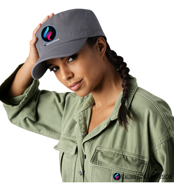 Cappellino personalizzato Army in cotone prelavato con stampa