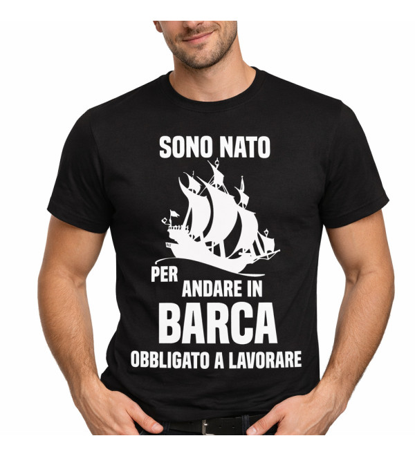T-shirt Nato per Andare in Barca Costretto a Lavorare