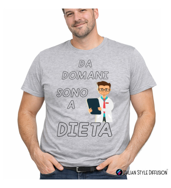 T-shirt Da Domani Sono a Dieta | Maglietta Divertente Ironica Dimagrire