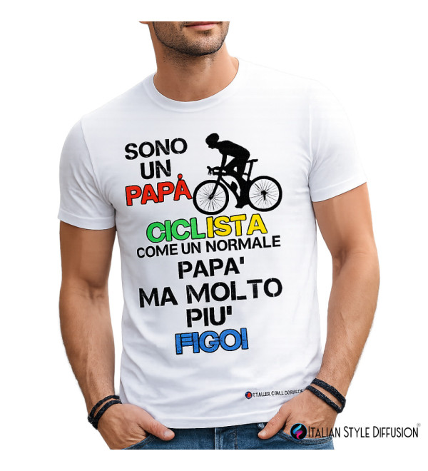 T-shirt Papà Ciclista Molto Più Figo | Maglietta Divertente Bici Regalo Papà