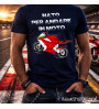 T-shirt Nato per Andare in Moto | Maglietta Motociclista Divertente con Moto Sportiva