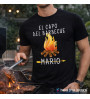 T-shirt Personalizzata Capo del Barbecue | Maglietta BBQ con Nome Personalizzabile