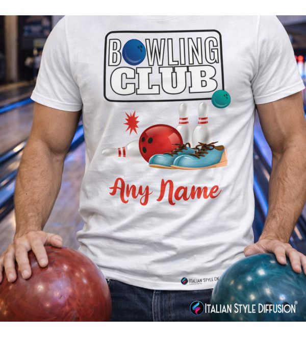 T-shirt Bowling Personalizzata | Bowling Club con Nome Personalizzabile Maglietta Bowling