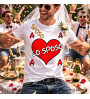 Maglietta “Lo Sposo” Cuore Rosso | T-shirt Addio al Celibato con Iniziali stampa personalizzata