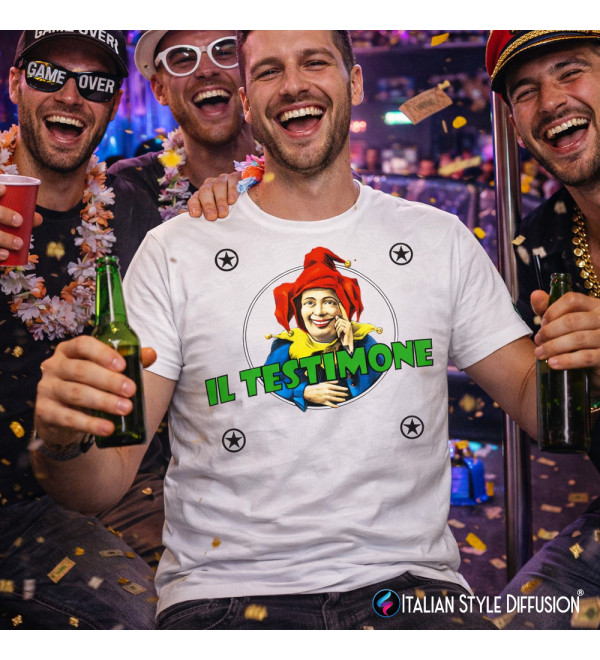 T-shirt “Il Testimone” Divertente – Maglietta Personalizzata Addio al Celibato Team Sposo