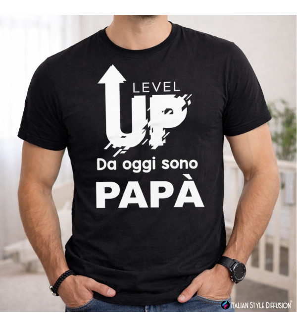 Maglietta Personalizzata Uomo Level Up Papà