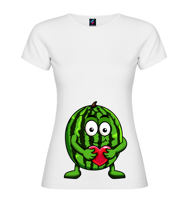 Maglietta Premaman Donna Anguria con Cuore | 100% Cotone