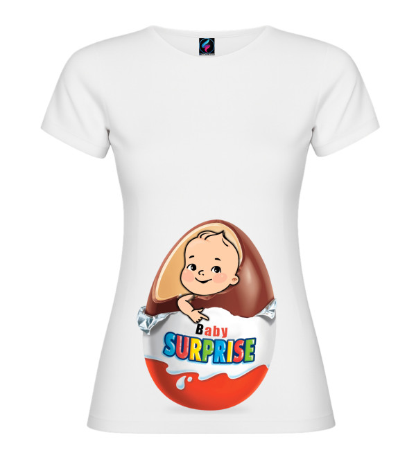 Maglietta Premaman Ovetto Baby Surprise | T-shirt Gravidanza Cotone