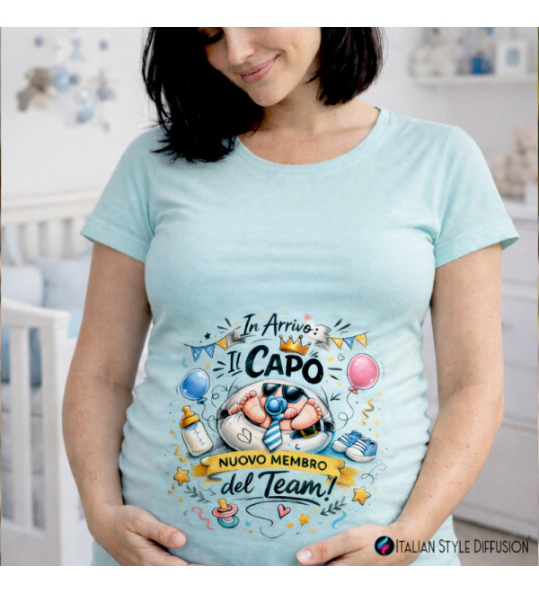 T-shirt Premaman In Arrivo il Capo – Maglietta Annuncio Gravidanza