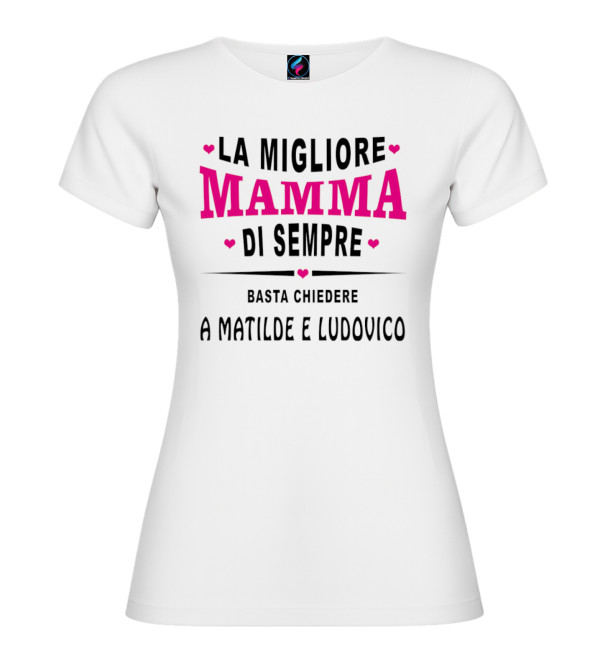 T-shirt Mamma personalizzata con nomi | La migliore mamma
