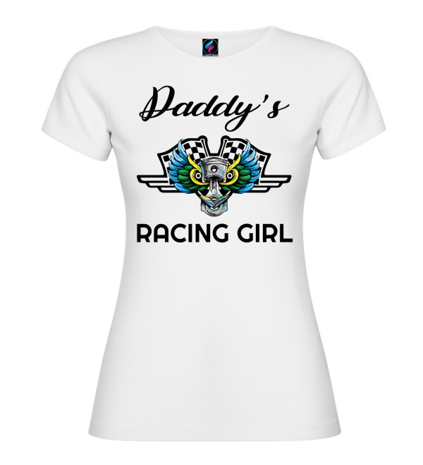 T-shirt donna “Daddy’s Racing Girl” | Puro cotone racing