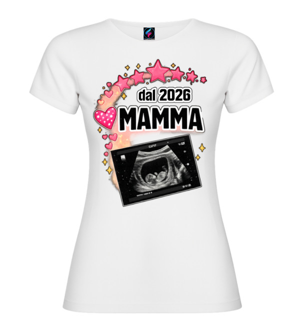 T-shirt “Dal [Anno] Mamma” | Annuncio gravidanza personalizzato