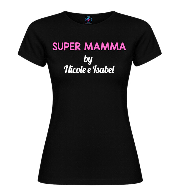T-shirt “Super Mamma” personalizzata con nomi | Regalo mamma
