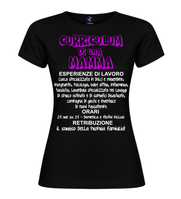 Curriculum di una mamma | T-shirt divertente da regalare