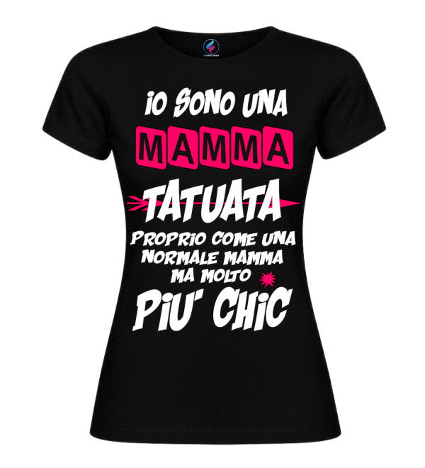 Mamma tatuata | T-shirt donna divertente e chic