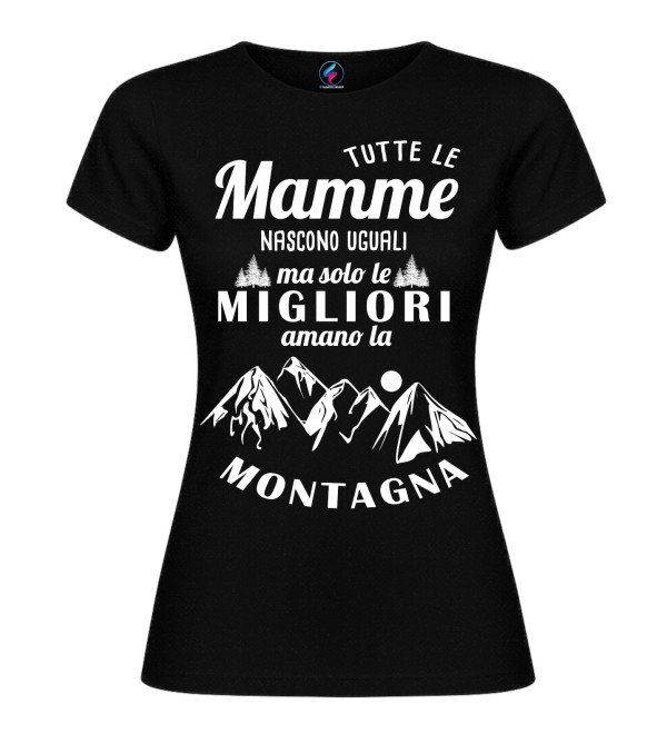 T-shirt mamma amante montagna | Frase divertente outdoor