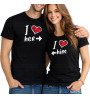 T-shirt coppia fidanzati “I Love Her / I Love Him” | Magliette coordinate