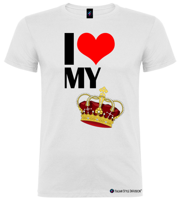 T-shirt coppia I Love My con corona | King Queen