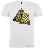 Magliette coppia scacchi King & Queen T-shirt scacchiera lui e lei modello uomo colore bianco
