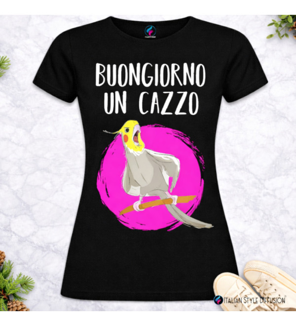 Maglietta “Buongiorno un cazzo” da donna | T-shirt divertente