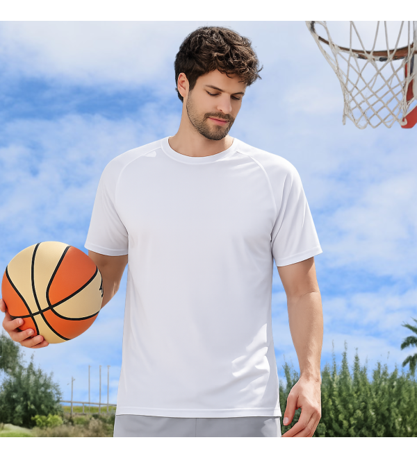 T-shirt sportiva tecnica personalizzabile Runner bianca fronte