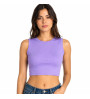 Crop top donna personalizzabile a costine con stampa