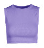 Crop top donna a costine con scritta personalizzata lilla