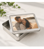 Scatola in alluminio personalizzata con foto di coppia felice