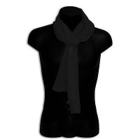 Pashmina seta sciarpa scarf uomo donna tinta unita basico colore nero