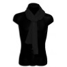 PASHMINA SETA SCIARPA SCARF UOMO DONNA TINTA UNITA BASICO COLORE NERO