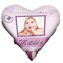 Cuscino personalizzato a cuore per bimba Photo Sticker