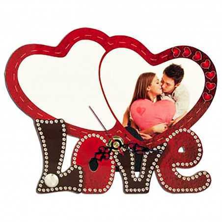 OROLOGIO DA TAVOLO PERSONALIZZATO STAMPA PERSONALIZZATA MASONITE DUAL LOVE AMORE