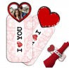 STAMPA PERSONALIZZATA PORTA TOVAGLIOLO FELTRO SAN VALENTINO CUORE CLIP ADDOBBO